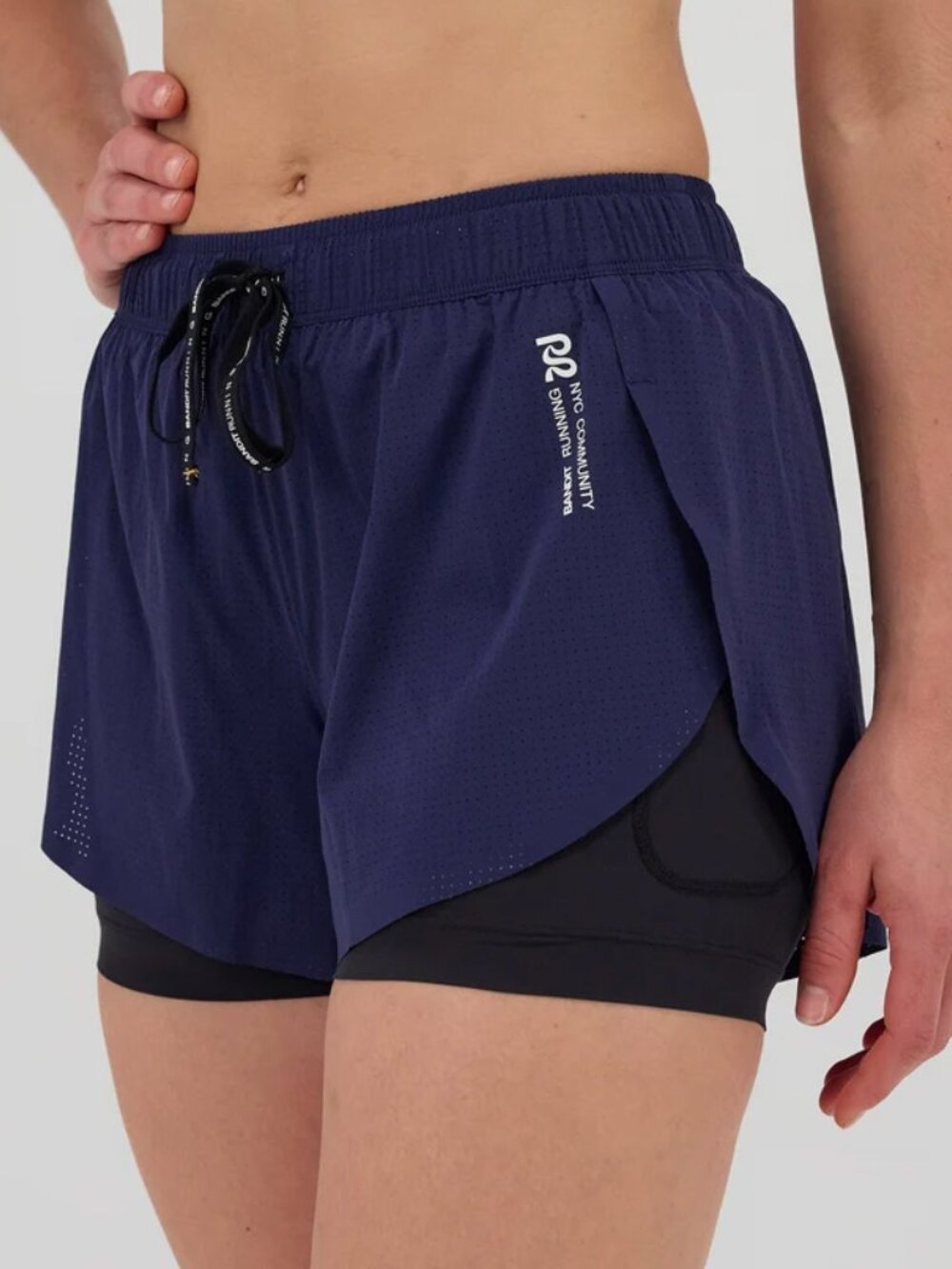 Bandit Running Women's Vento Dua Short Navy Blue Black Running Bike Shorts Large